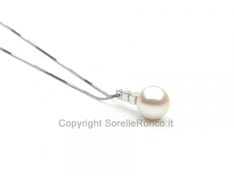 COLLANA ORO TRILOGY E PERLA Ø 9 MM